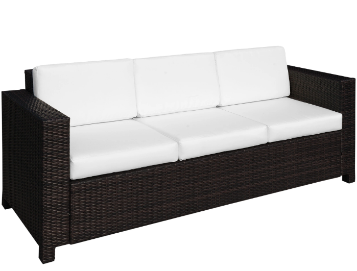 Outsunny 3 Seater Rattan Sofa, Brown